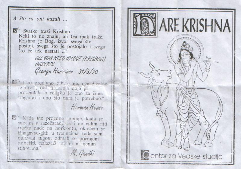 1995 Centar Za Vedske Studije Front